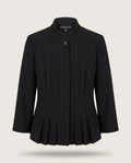 Lafayette 148 New York Structured Blazer Jacket with Mandarin Collar & Pleated Hem - photo 1
