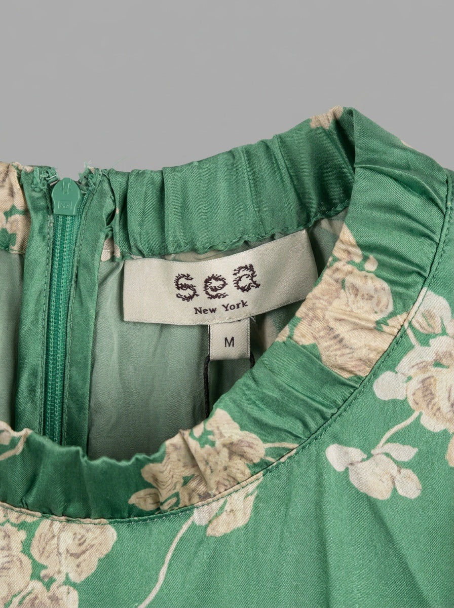 Sea New York Floral Silk Midi Dress with Puff Sleeves - photo 3