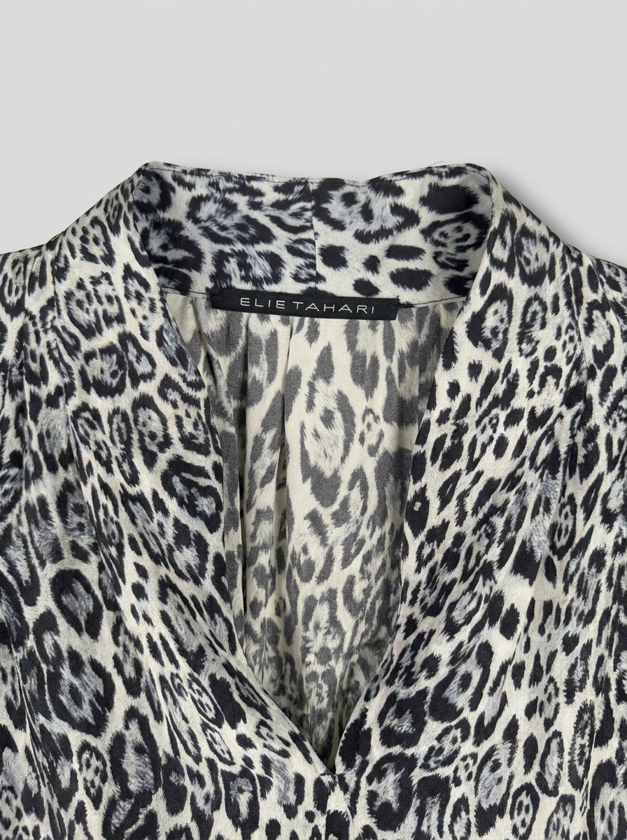 Elie Tahari Sleeveless Silk Blouse in Leopard Print - photo 3