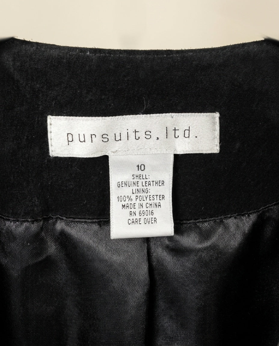 Pursuits, Ltd. Black Suede Leather Jacket Size 10 - photo 3
