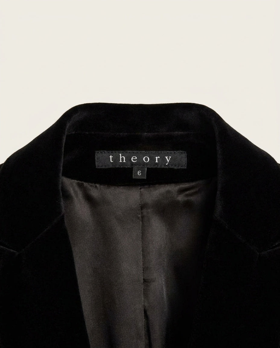 Theory Black Velvet Military-Style Blazer - photo 3