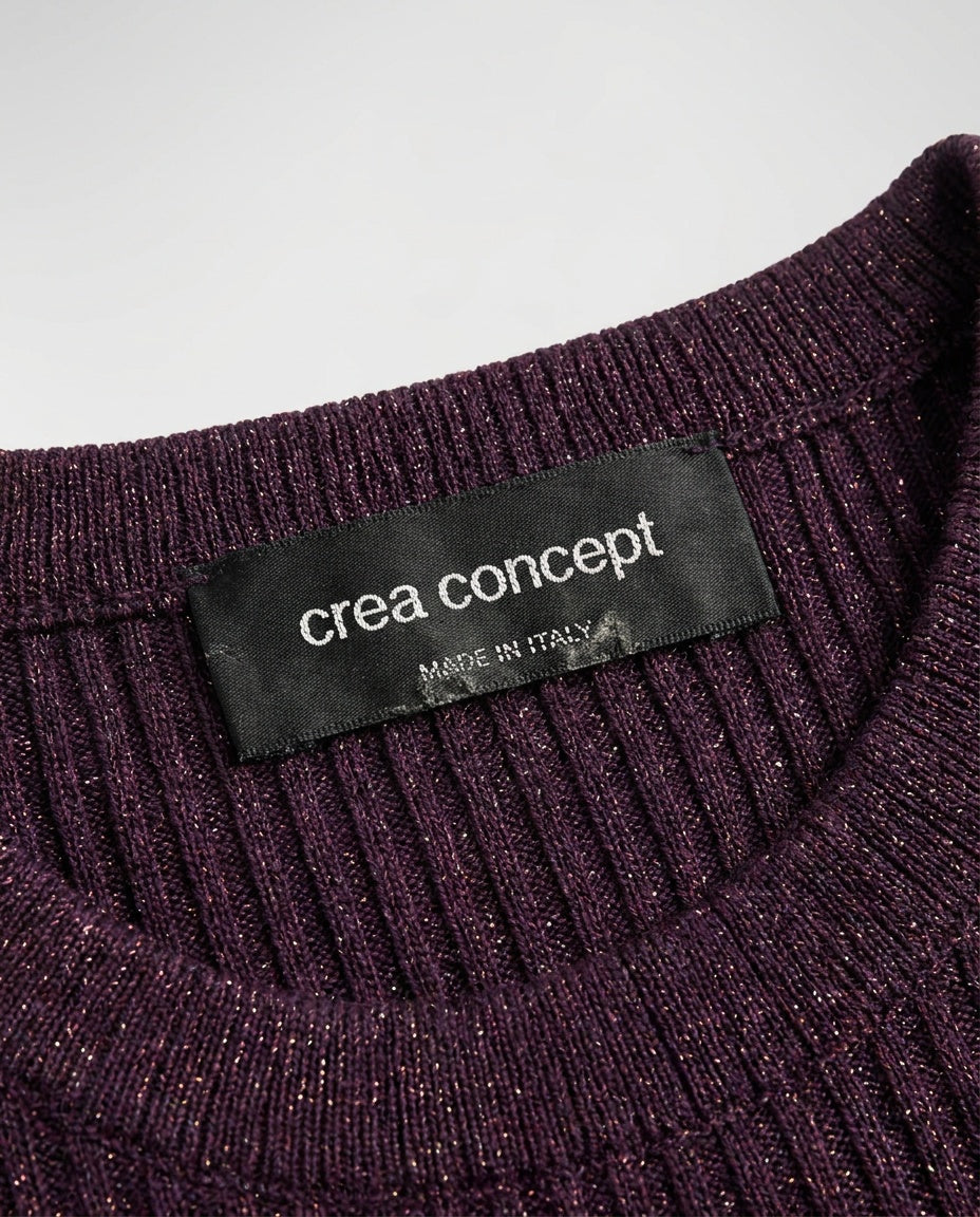 Crea Concept Deep Purple Mixed-Media Turtleneck Dress - photo 3
