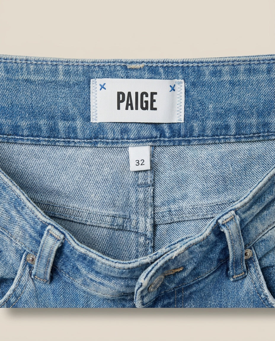 PAIGE Wide-Leg Cropped Denim Jeans in Light Blue Medium-Wash - photo 3