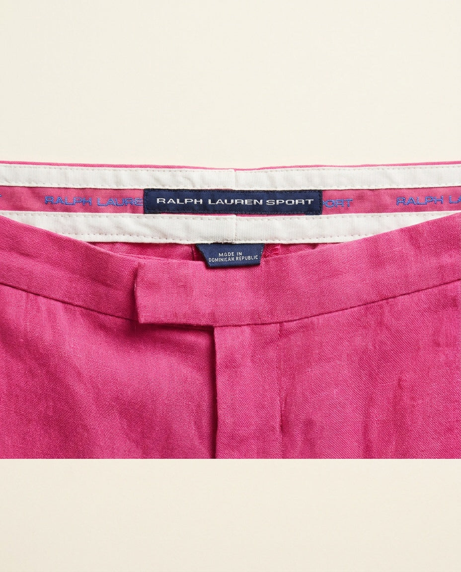 Ralph Lauren Sport Hot Pink Fuchsia Linen Straight-Leg Trousers - photo 3