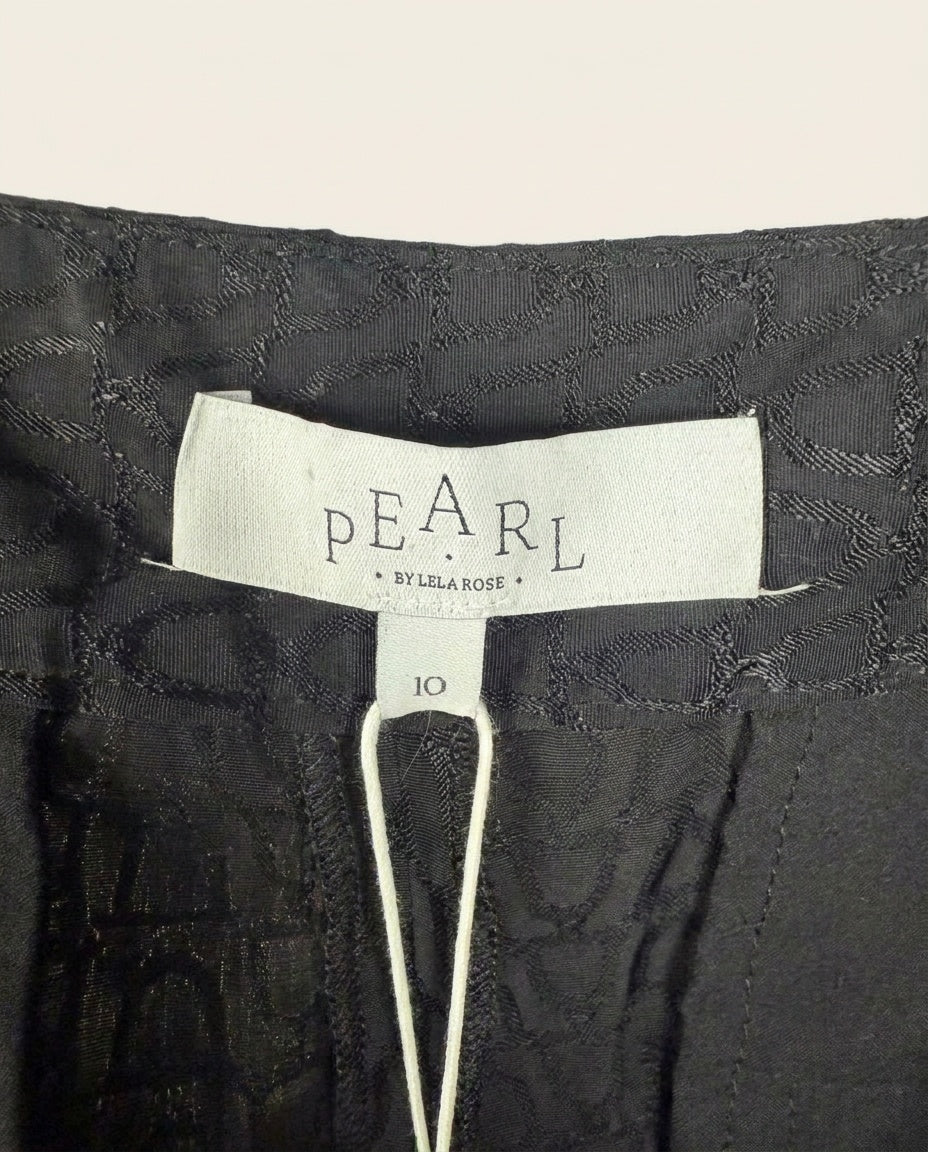 Pearl by Lela Rose Black Equestrian Jacquard Cropped Trousers - photo 3