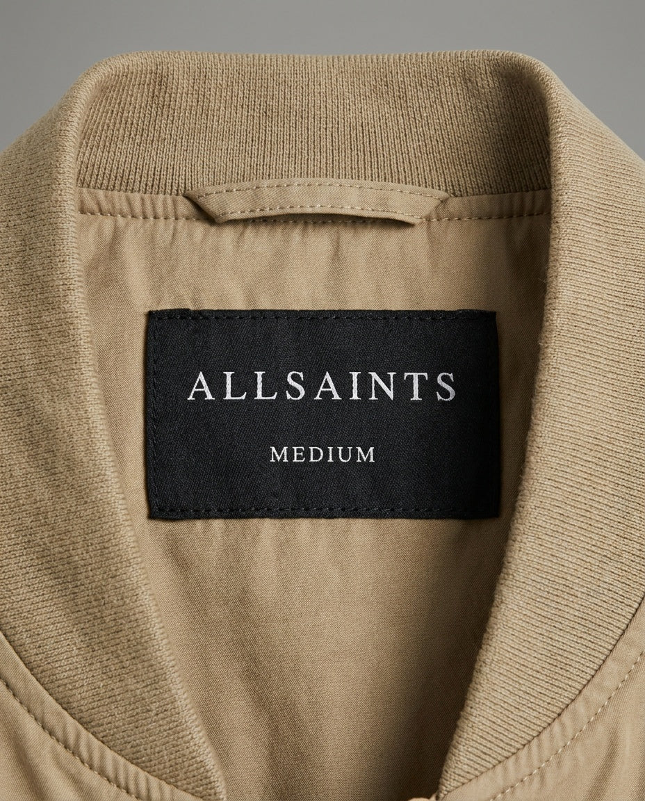 AllSaints Bassett Bomber Jacket - Khaki/Beige - photo 3