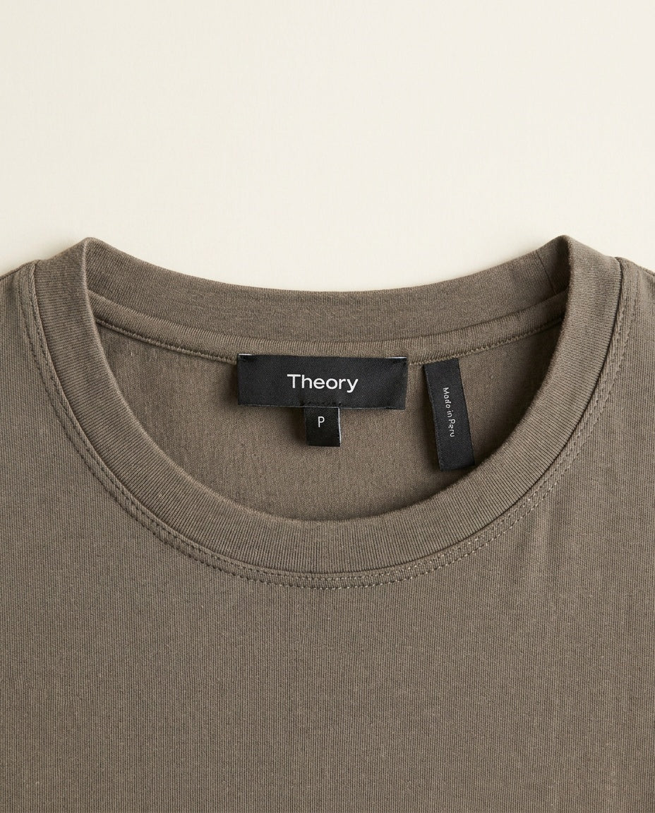 Theory Long-Sleeve Bodycon Midi Dress in Taupe-Olive Grey - photo 3