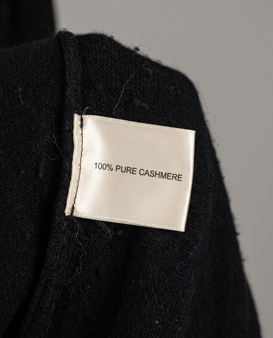 Black Cashmere Vest with Fur Trim - photo 3