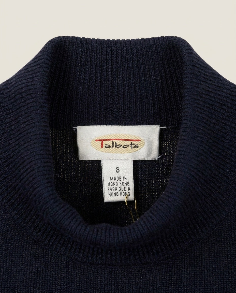 Talbots Navy Merino Wool Mock-Neck Knit Dress - photo 3