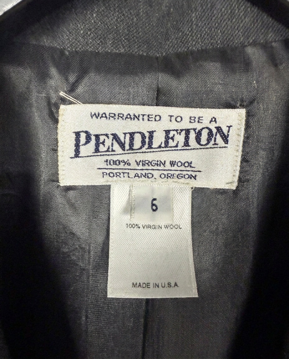 Pendleton Women's Tailored Wool Blazer, Medium Grey with Dark Grey Lining, 1970s-1980s Era - photo 3