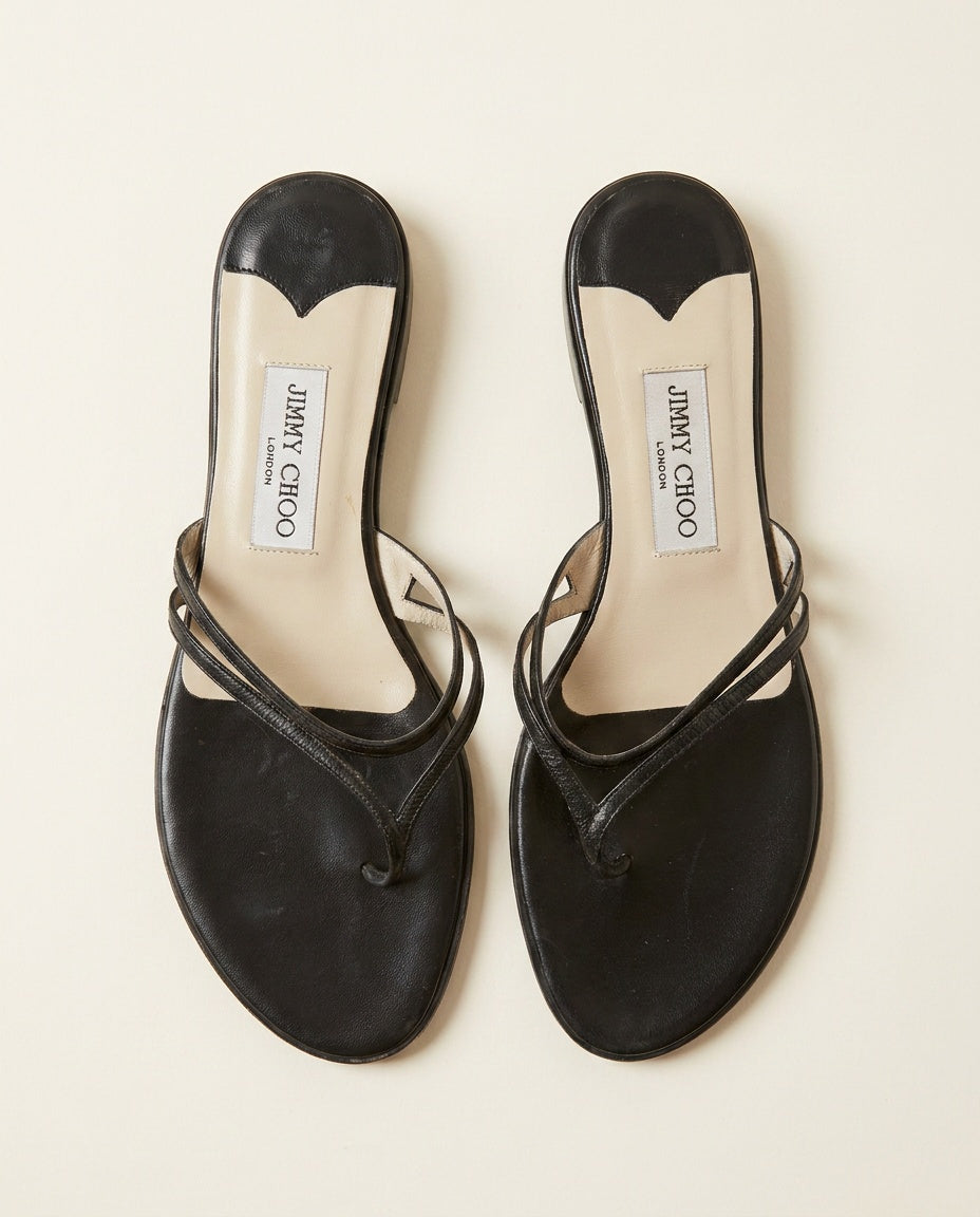 Jimmy Choo Flat Thong Sandals with Woven Insole Label and VERU CUOIO Outsole - photo 1