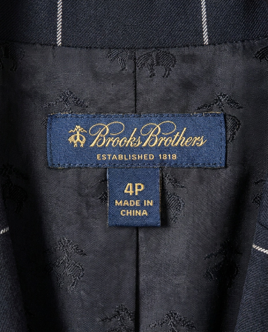 Brooks Brothers Navy Windowpane Check Cropped Blazer - photo 3