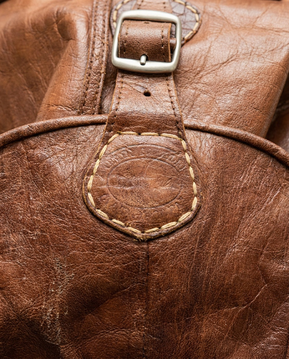 Medium Brown Leather Rucksack with Silver-Tone Buckles - photo 3