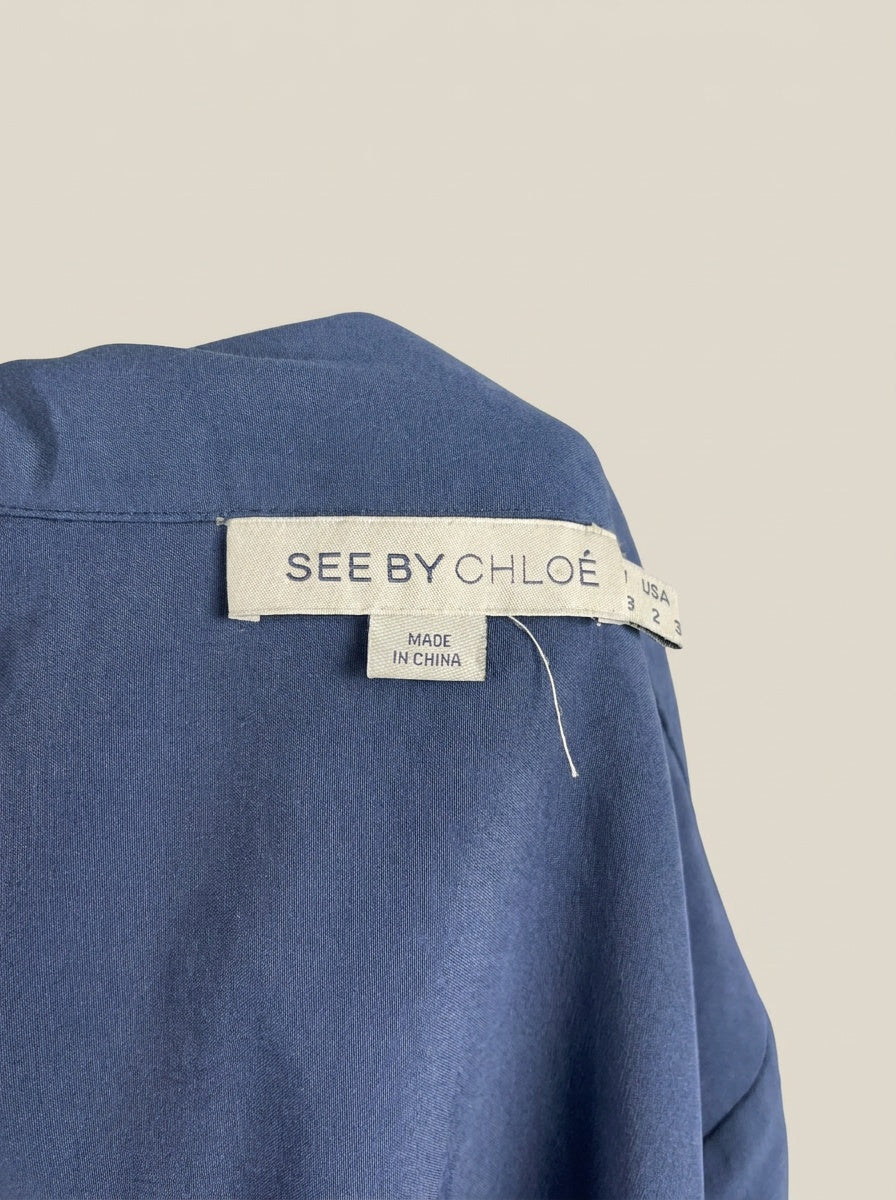 See By Chloé Longline Color-Block Silk Shirt - photo 3