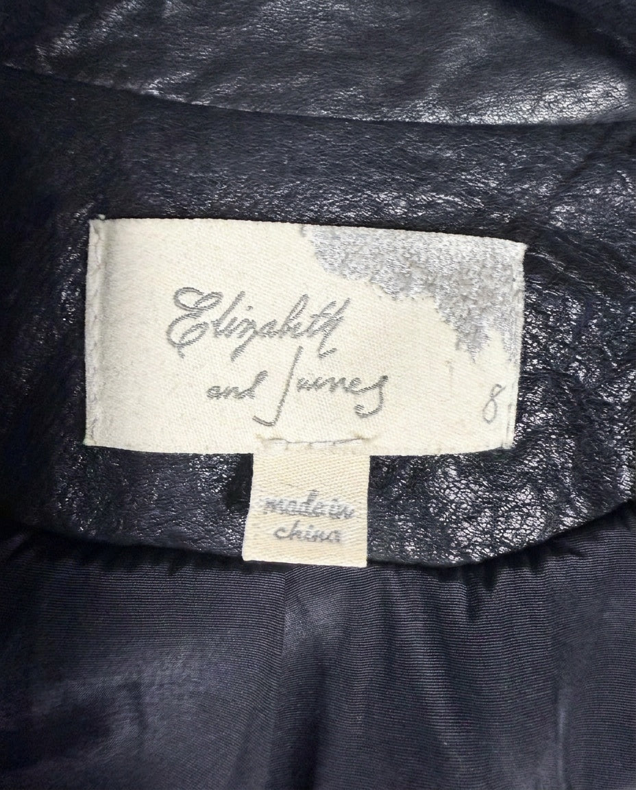 Elizabeth and James Black Faux Leather Blazer Jacket - photo 3