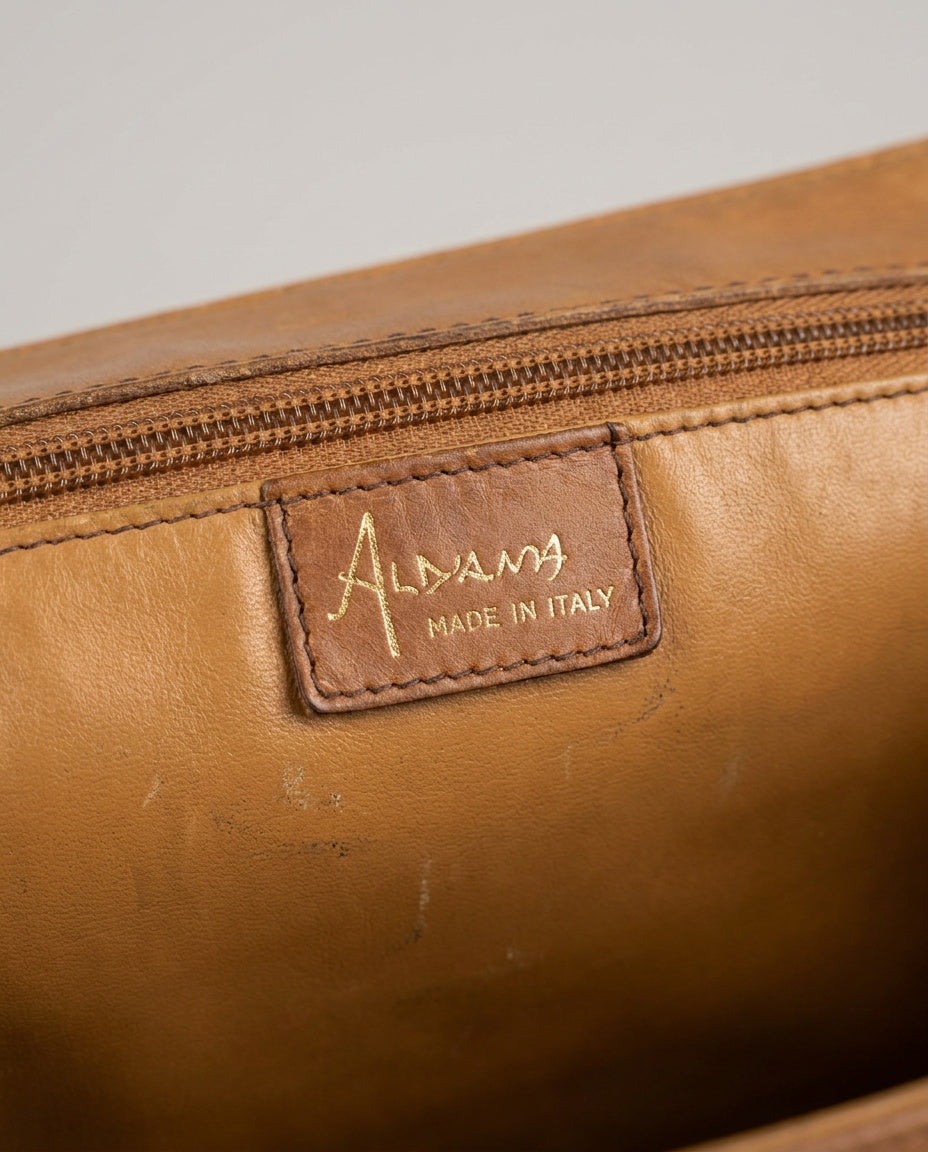Aldany Structured Tote/Briefcase Bag - Tan/Camel Suede & Dark Brown Leather - photo 3