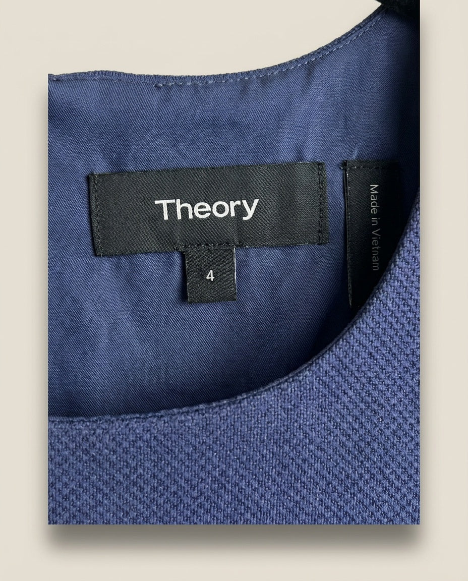 Theory Sleeveless Sheath Mini Dress - Medium Blue/Periwinkle Pique Knit - photo 3