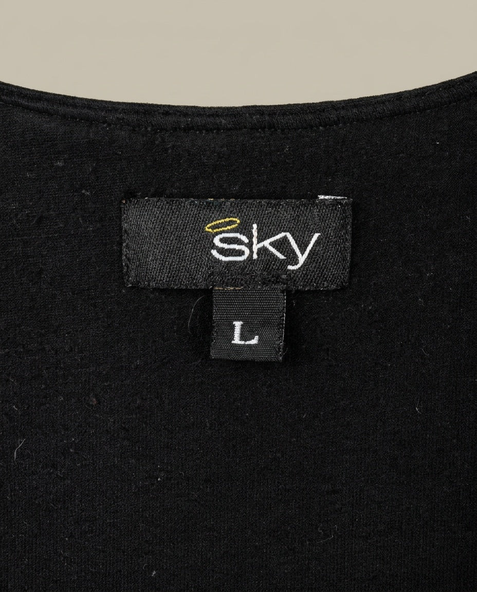 Black Ruched Sleeveless Top with Cutout - Sky - photo 3