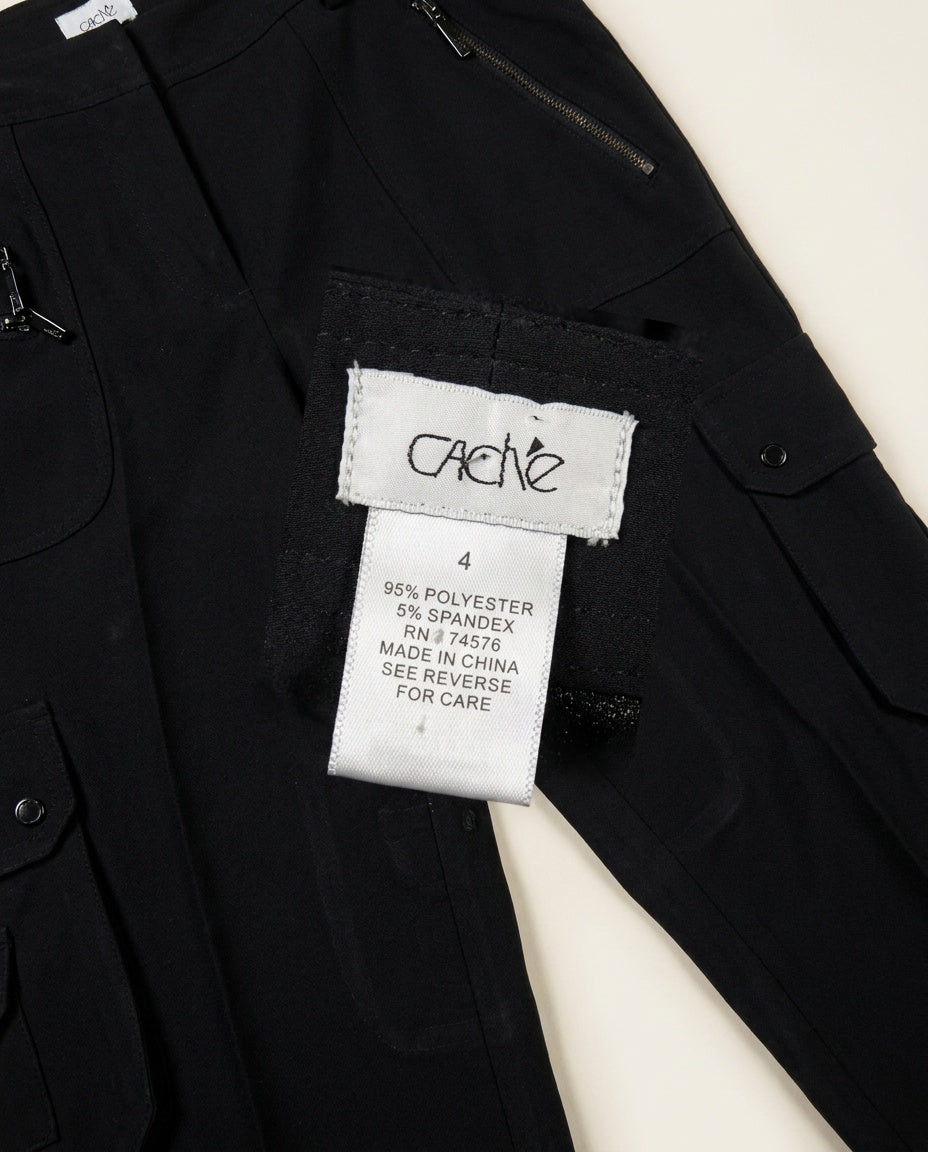 Caché Black Cargo Trousers - 95% Polyester / 5% Spandex - photo 3