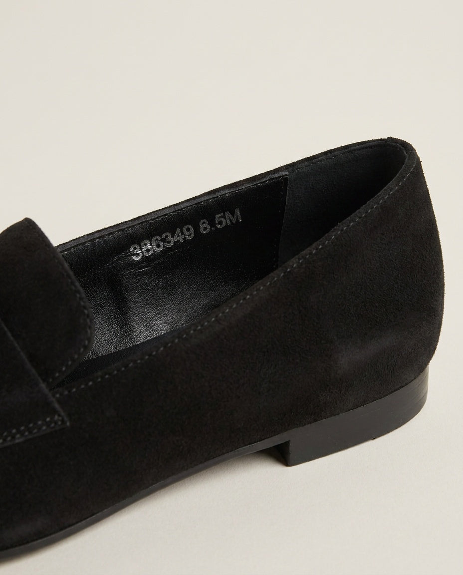 Black Chain-Embellished Suede Loafers (8.5M) - photo 3