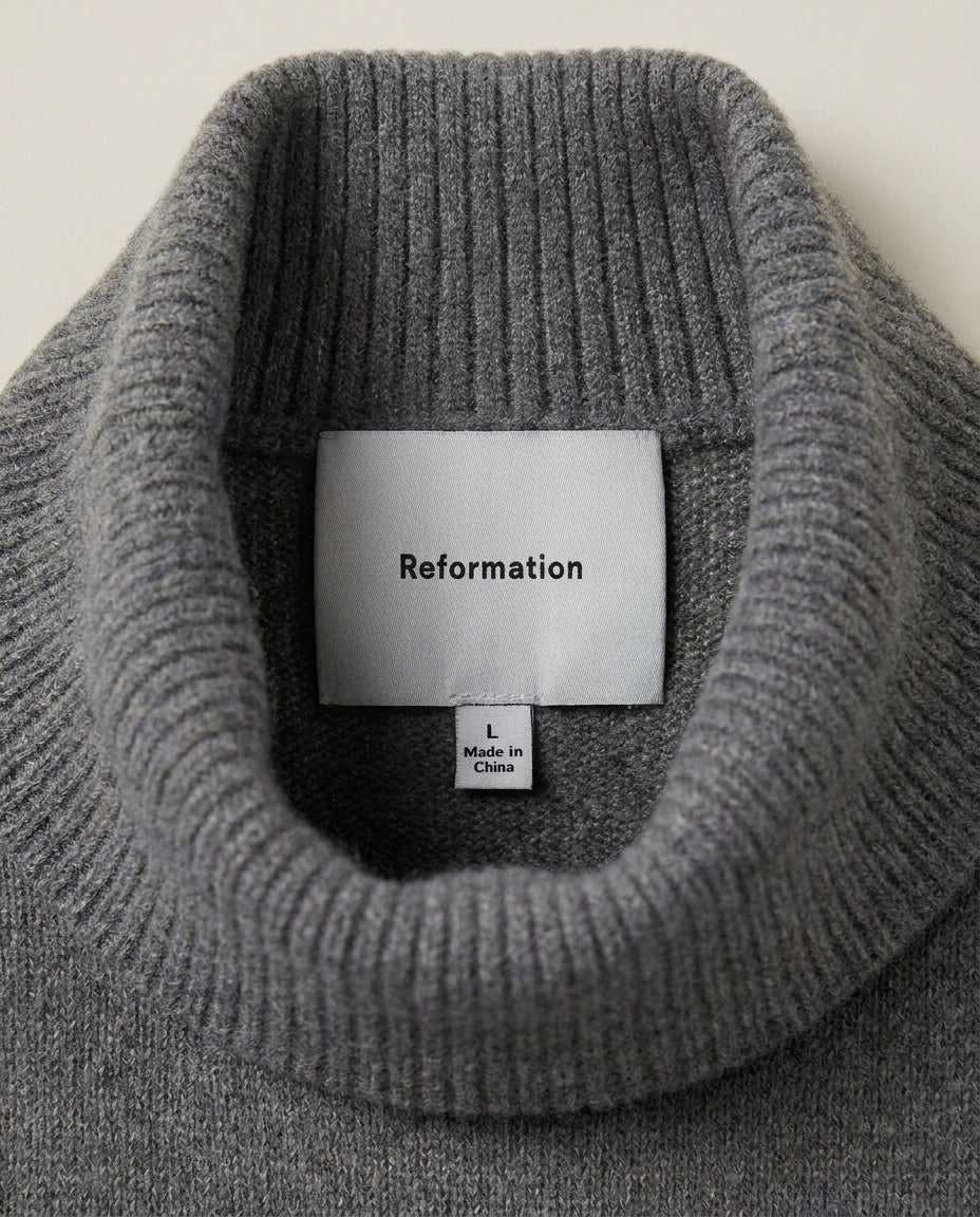 Reformation Sleeveless Turtleneck Knit Top in Heather Grey - photo 3