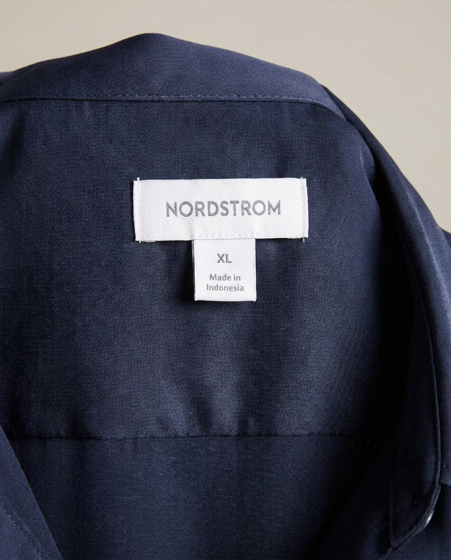 Nordstrom Navy Long-Sleeve Midi Shirtdress - photo 3