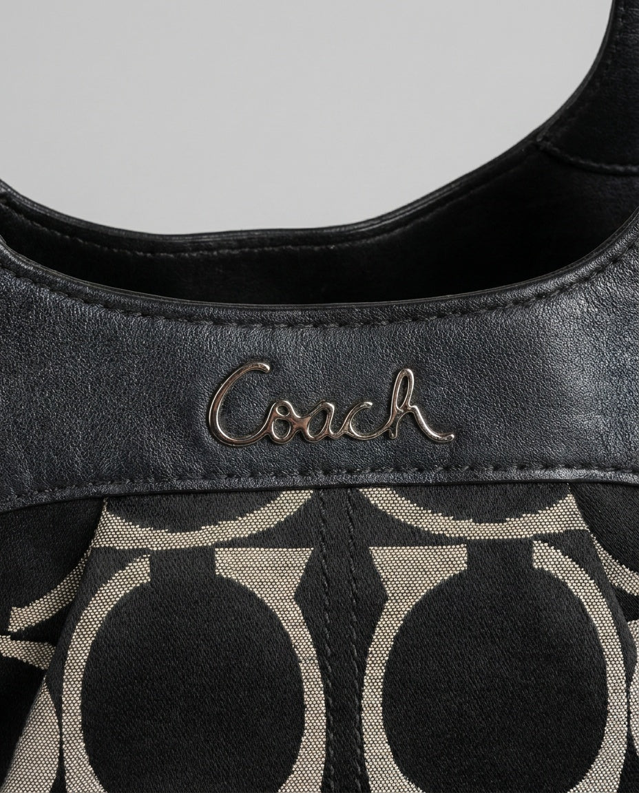 Coach Structured Tote Handbag in Black and White/Cream Jacquard - photo 3