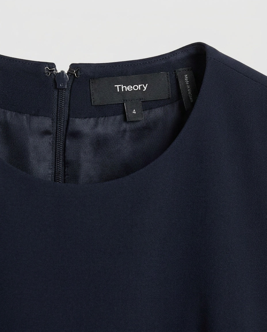 Theory Navy Wool-Sheath Mini Dress - photo 3