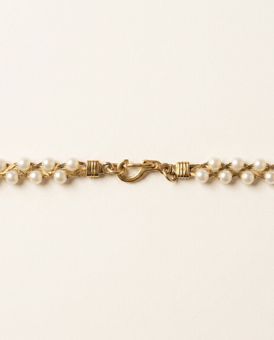 Vintage Pearl and Gold-Tone Chain Necklace - photo 3