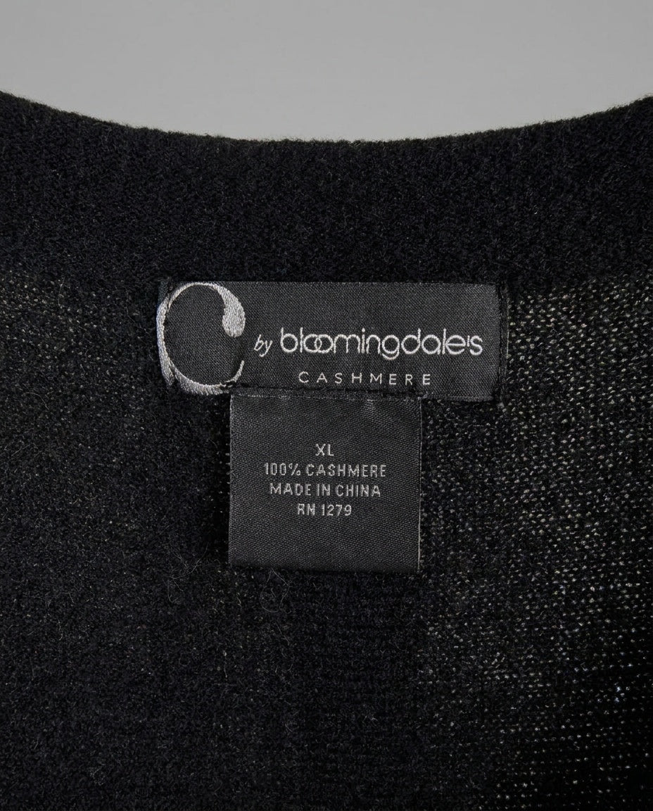 C by Bloomingdale's 100% Cashmere Pullover Sweater with Silver-Tone Buttons, Black, XL - photo 3