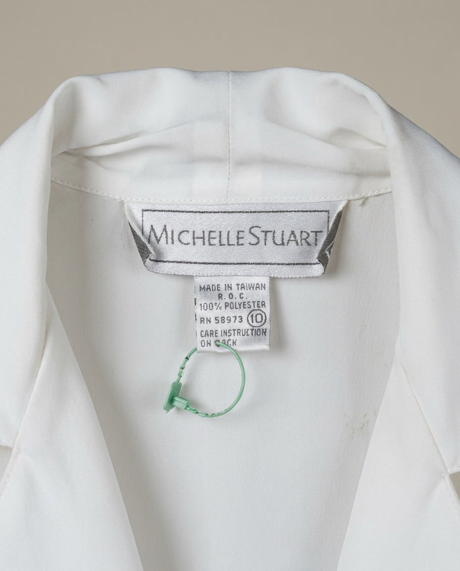 Michelle Stuart Draped Long-Sleeve Blouse with Satin Band - 1980s Polyester - photo 3