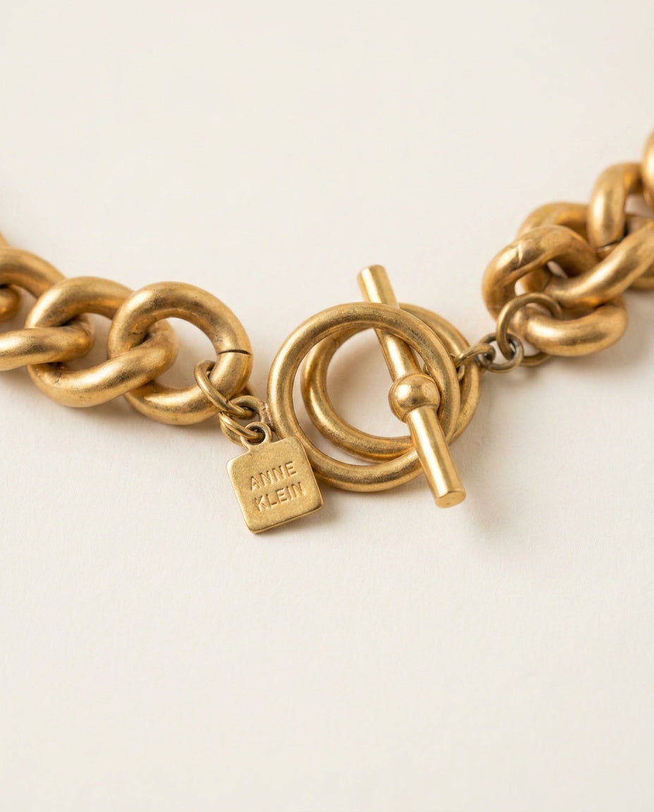 Anne Klein Matte Gold-Tone Charm Necklace with Puffy Hearts and Spheres - photo 3
