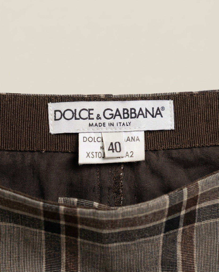 Dolce & Gabbana Grey Plaid Pencil Skirt - Wool-Like Fabric - photo 3