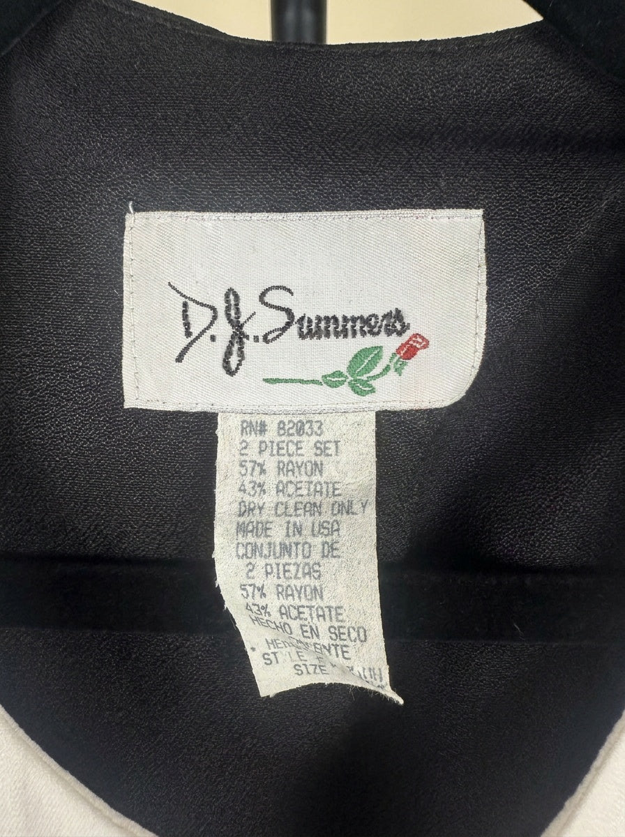 D.J. Summers Black and White Color-Block Blazer (1980s) - 57% Rayon / 43% Acetate - photo 3