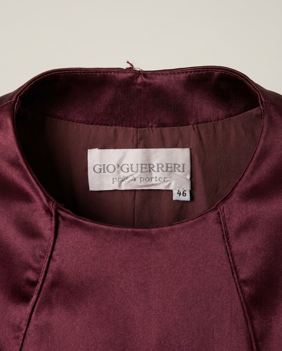 GIO'GUERRERI Deep Burgundy Satin Sheath Dress - photo 3