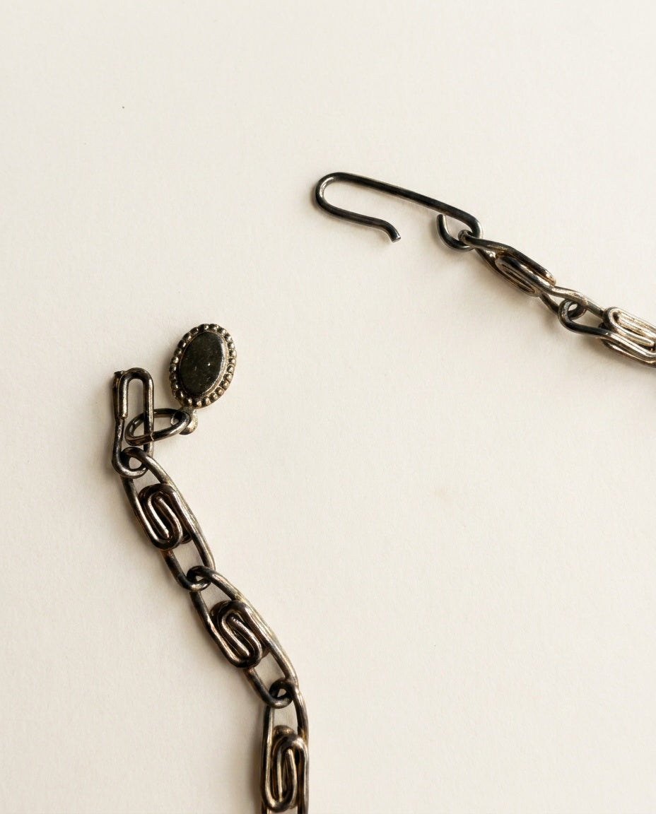 Mid-Century Rhinestone and Book-Chain Bib Necklace - photo 3