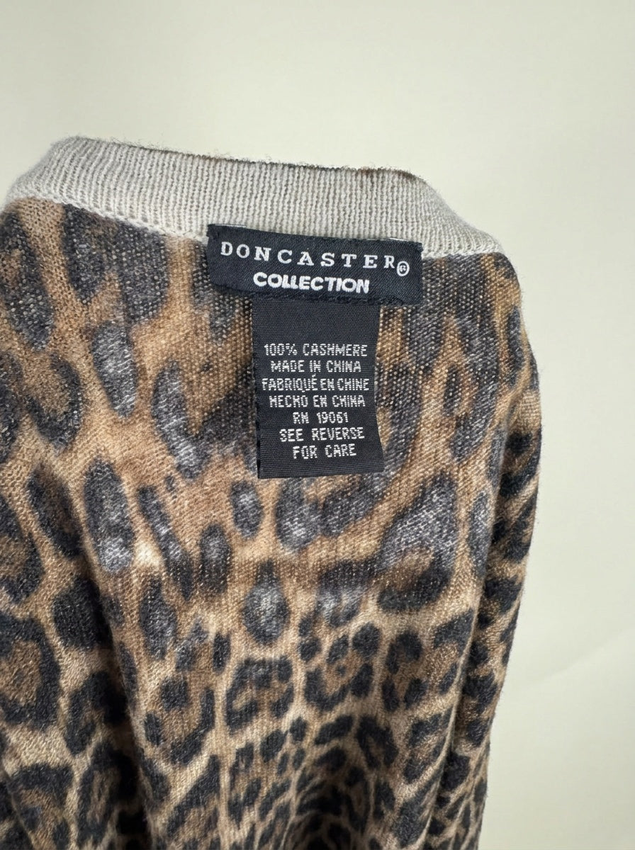 Doncaster Collection Leopard Print Cashmere Cardigan - photo 3