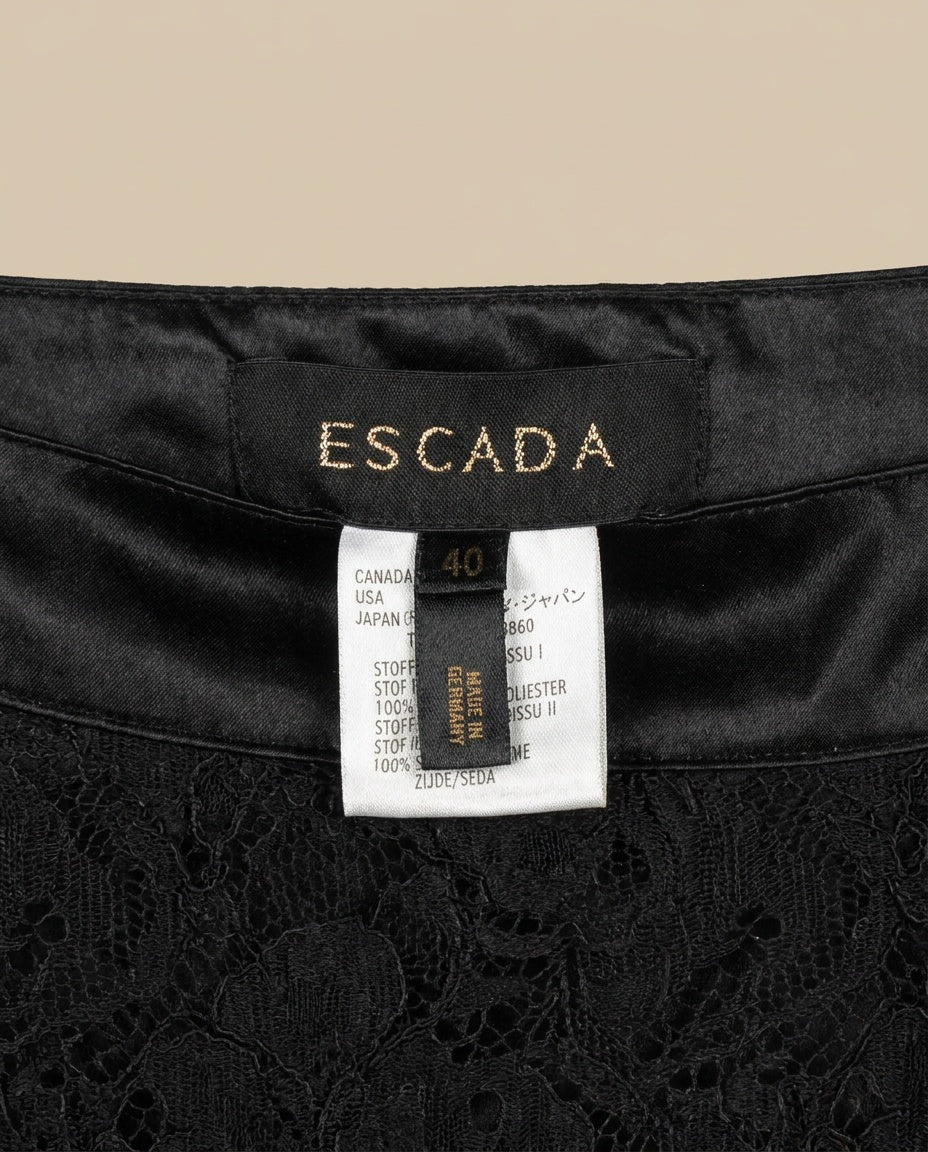 ESCADA Black Lace Midi Skirt with Floral Motif - photo 3