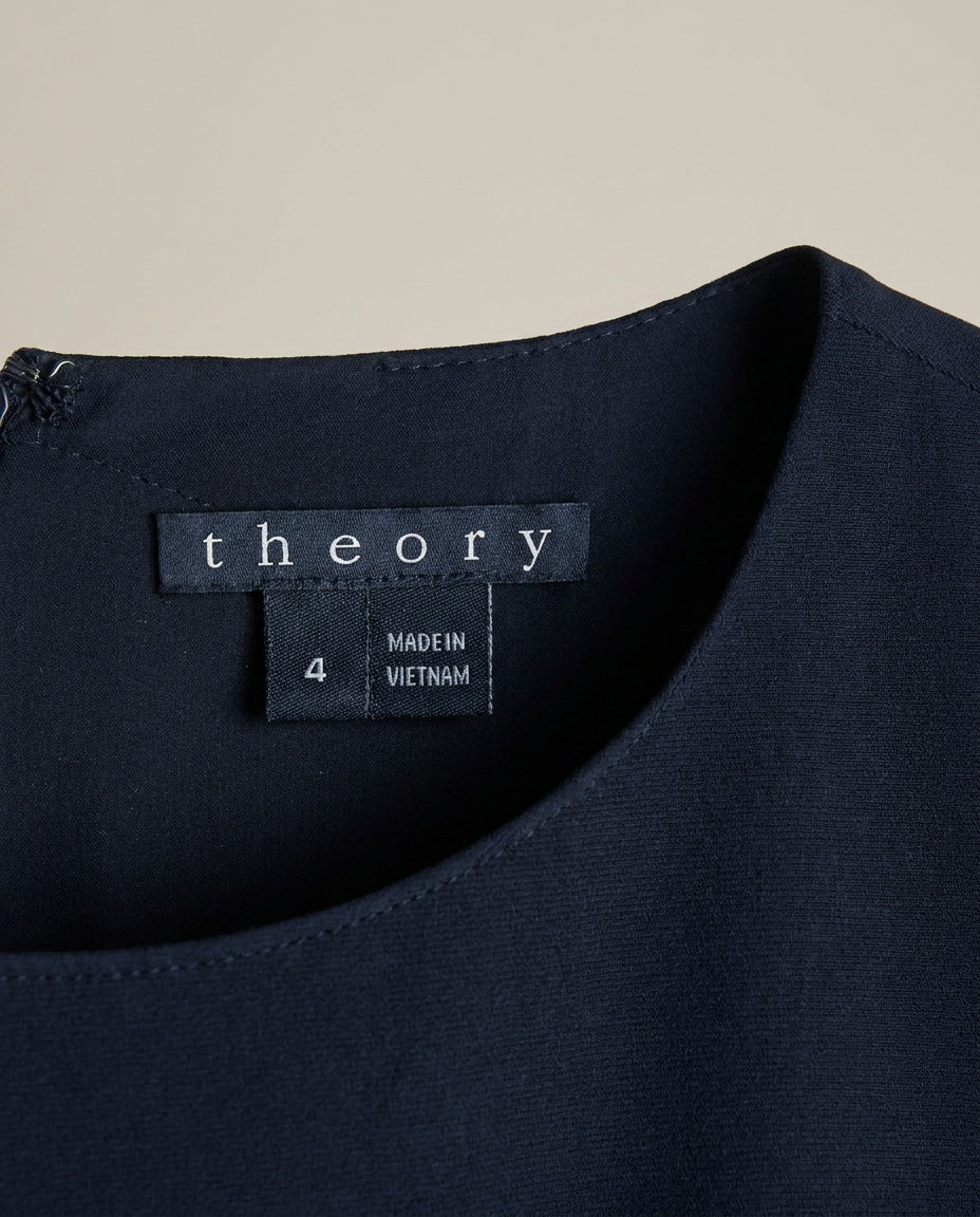 Theory Navy Short-Sleeve Shift Mini Dress - photo 3