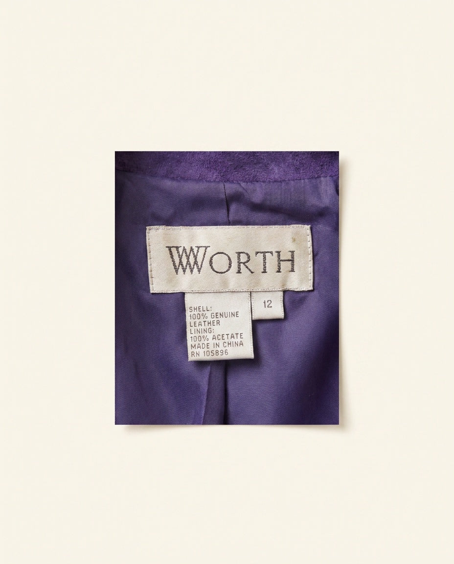 WORTH Purple Suede Jacket with Navy Lining - photo 3