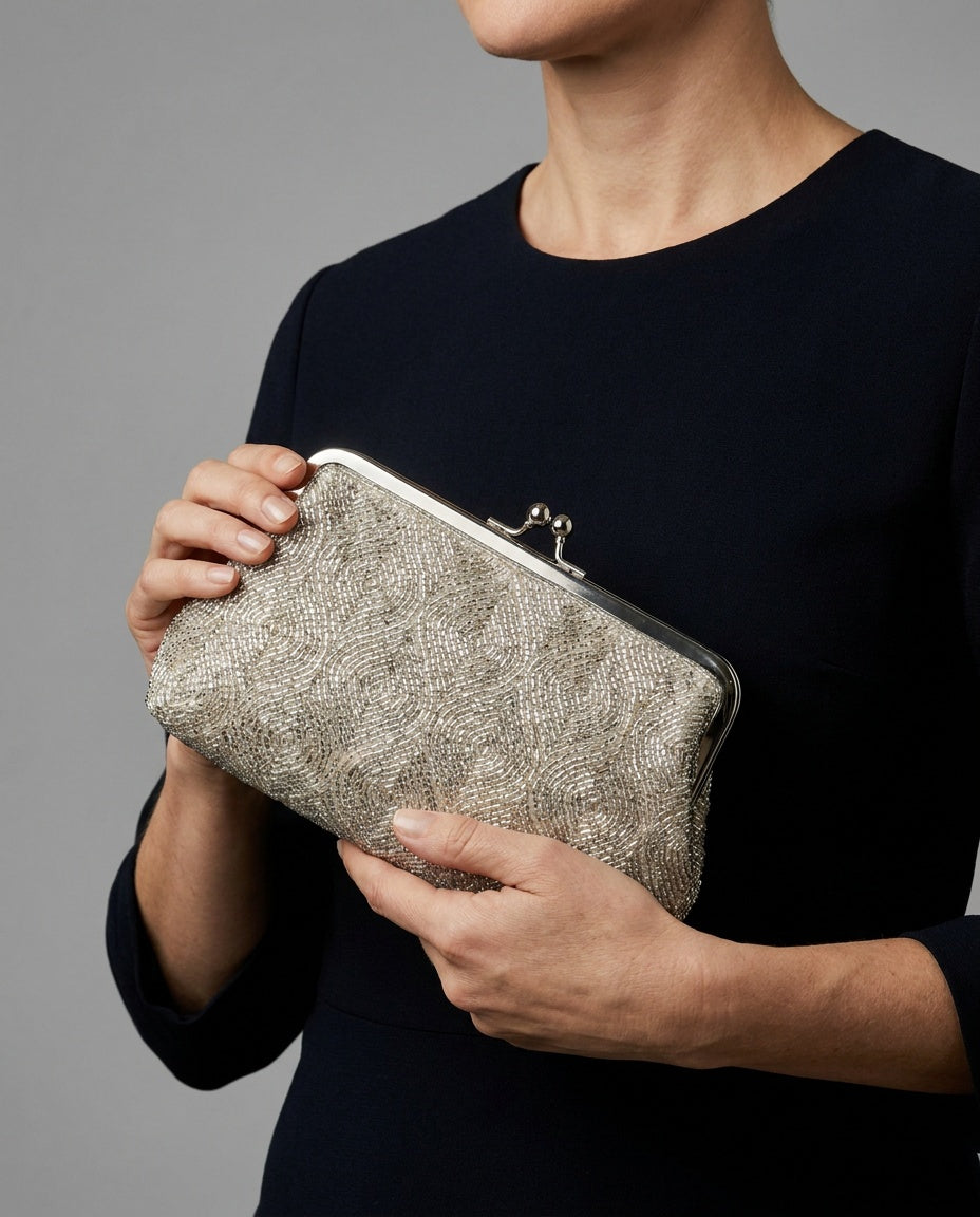 Jala Mid-Century Beaded Evening Clutch Bag - photo 4