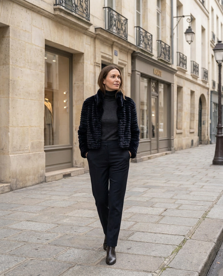 Belle Fare Cropped Rex Rabbit Fur Jacket - photo 4
