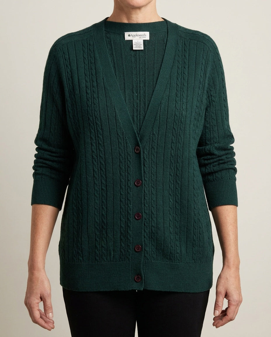 Appleseed's Dark Green Cable-Knit Cardigan - photo 4