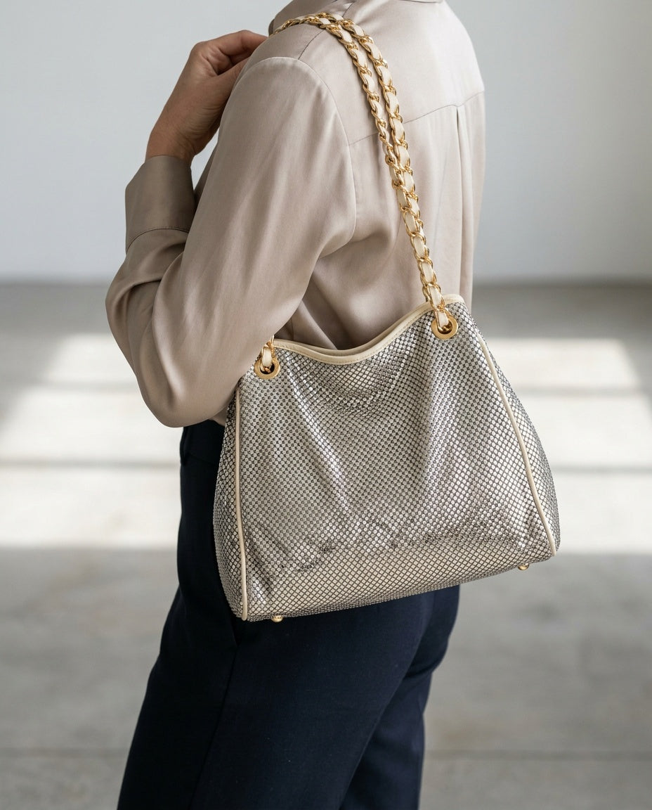 Whiting and Davis 1980s Metal Mesh Shoulder Bag - photo 4
