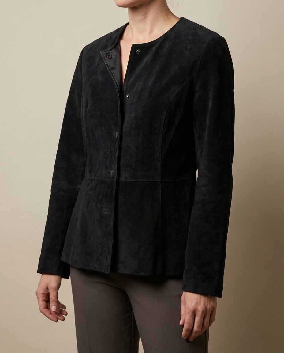 Pursuits, Ltd. Black Suede Leather Jacket Size 10 - photo 4