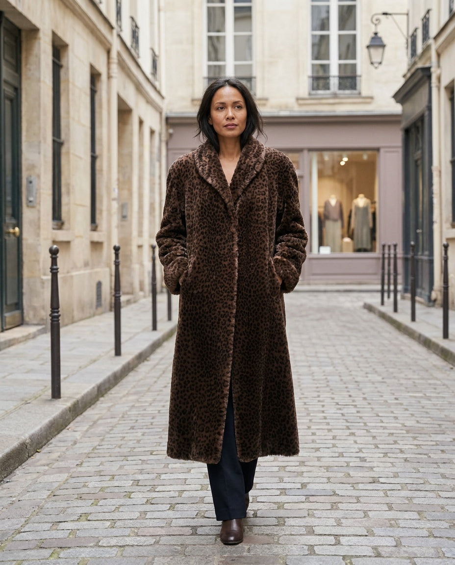 Lorovi Full-Length Faux Fur Leopard Print Coat - photo 4
