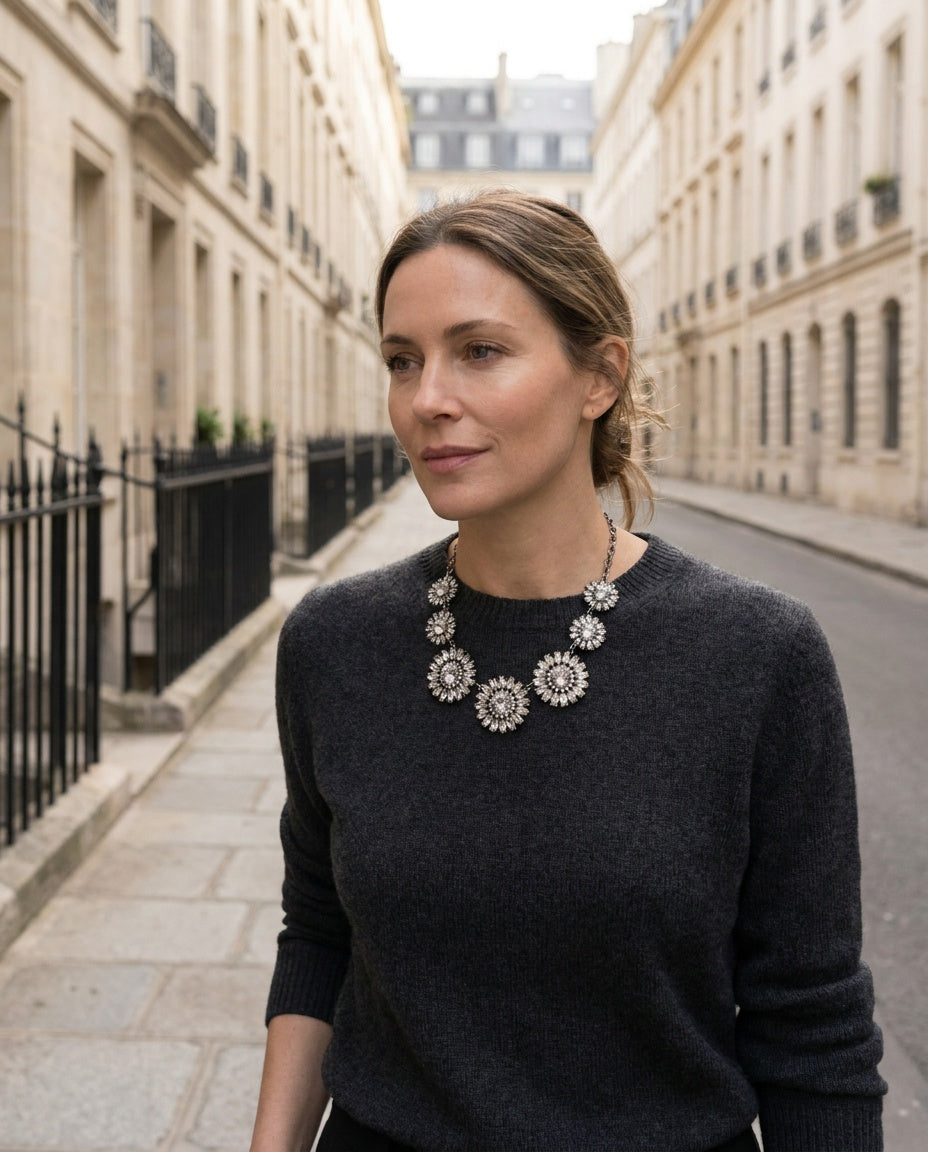 Crystal Cluster Statement Necklace - photo 4