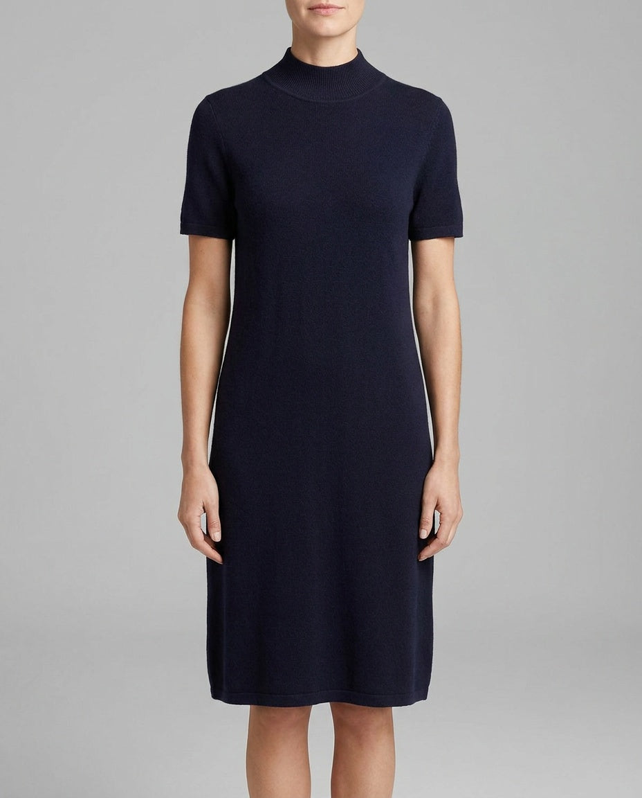 Talbots Navy Merino Wool Mock-Neck Knit Dress - photo 4
