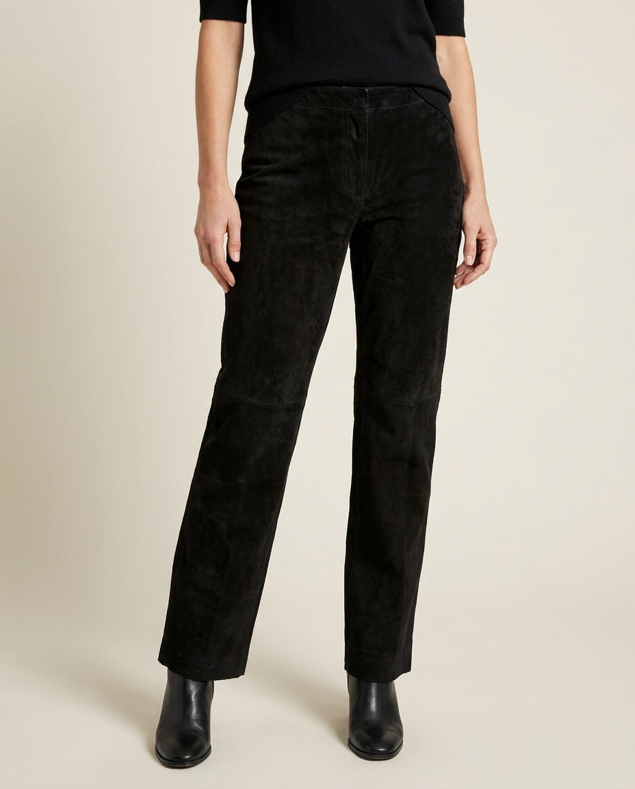 Ann Taylor Factory Store Black Suede Leather Trousers - photo 4