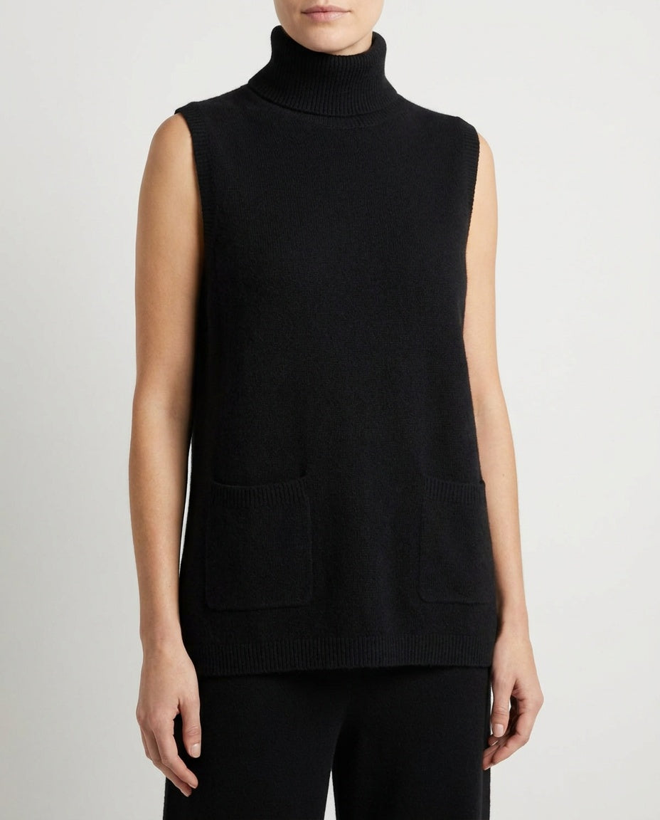 Lord & Taylor Sleeveless Turtleneck Cashmere Vest - photo 4